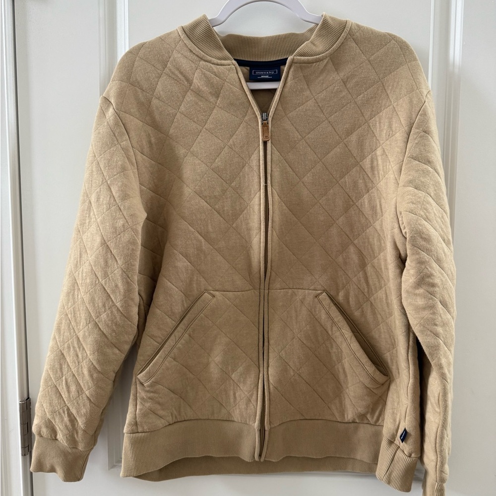 Crown & Ivy men’s Quilted Full Zip Jacket size Medium cozy loungewear